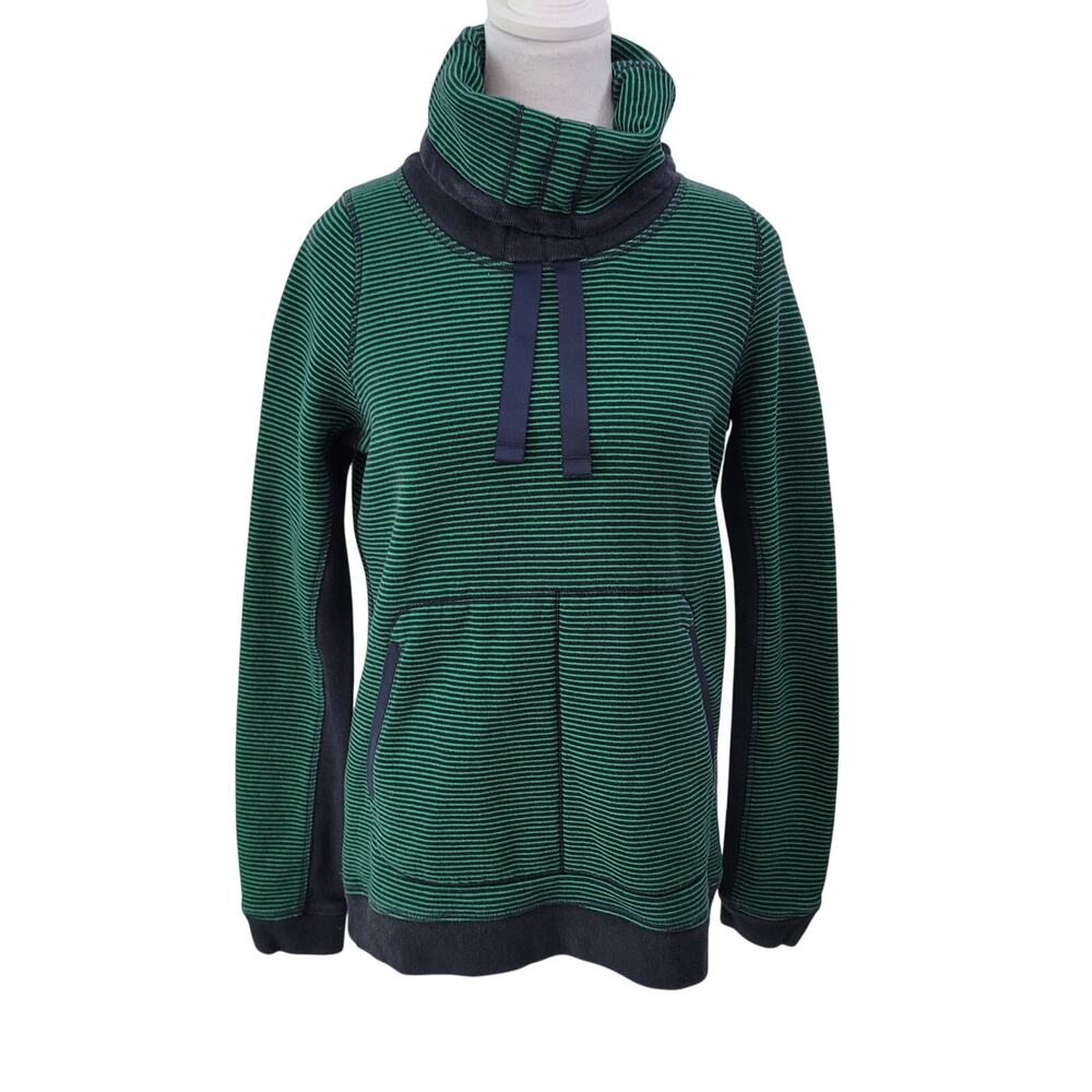 Lululemon Athletica Size EST 8 Avenue‎ Pullover Hyper Stripe Green Bean